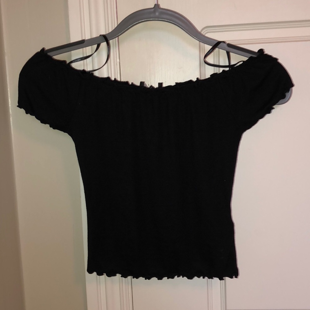 Off the shoulder black crop top